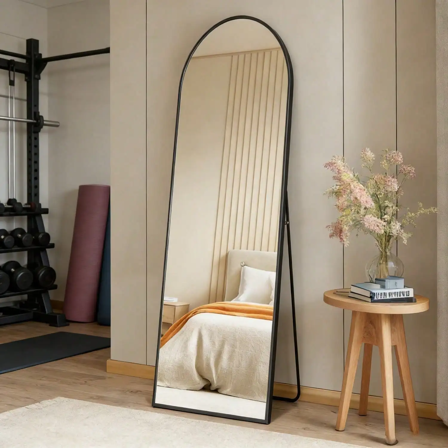 59"X16" High-Quality Arched Full Length Mirror, Aluminum Alloy Frame Ensures Stability, Standing Design For Bedroom, Black
59"X16" High-Quality Arched Full Length Mirror, Aluminum Alloy Frame Ensures Stability, Standing Design For Bedroom, Black