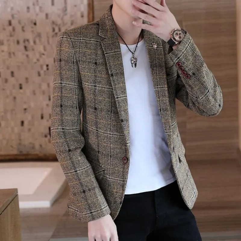 2023 new men's casual plaid suit jacket male linen plaid business self-cultivation wedding dress party suit coat plus Size M-4XL
2023 new men's casual plaid suit jacket male linen plaid business self-cultivation wedding dress party suit coat plus Size M-4XL