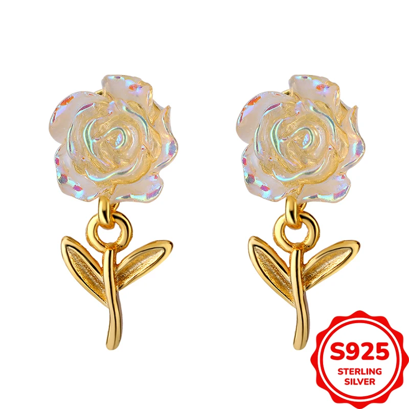 Exquisite and Versatile Authentic S925 Silver Geometric Rose Women's Engagement Proposal Earrings
Exquisite and Versatile Authentic S925 Silver Geometric Rose Women's Engagement Proposal Earrings