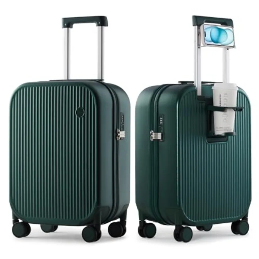 Carry On Luggage with Cup Phone Holder Hard Shell Rolling Travel Suitcases with Spinner Wheels, 20 Inch
Carry On Luggage with Cup Phone Holder Hard Shell Rolling Travel Suitcases with Spinner Wheels, 20 Inch