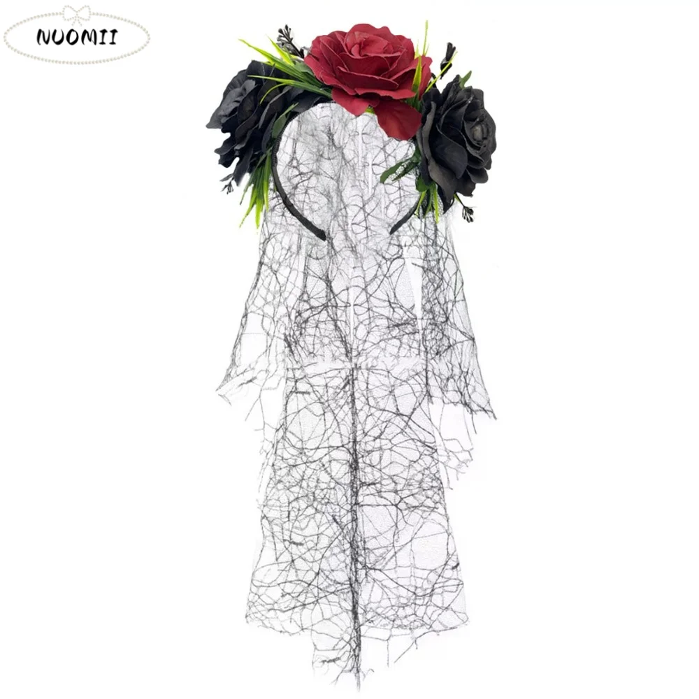 Готическая повязка на голову с кружевной вуалью для Хэллоуина, цветочный ободок для волос с черной вуалью, корона из роз для женщин
Готическая повязка на голову с кружевной вуалью для Хэллоуина, цветочный ободок для волос с черной вуалью, корона из роз для женщин