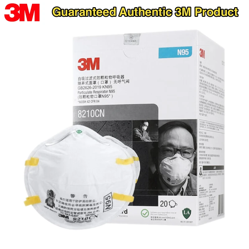 3M Respirator 8210 NIOSH-APPROVED N95 for at least 95 percent filtration efficiency against certain non-oil-based particles
3M Respirator 8210 NIOSH-APPROVED N95 for at least 95 percent filtration efficiency against certain non-oil-based particles