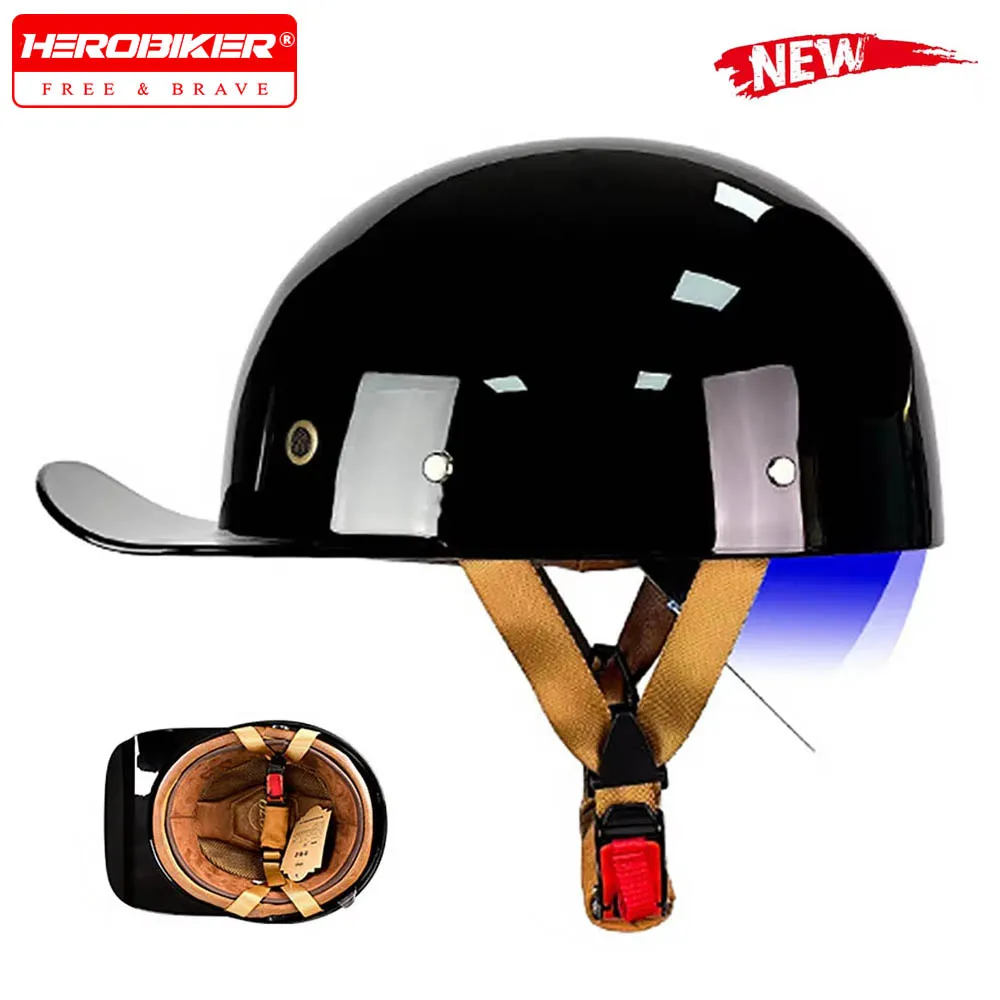 Baseball Cap Motorcycle Helmet Street Touring Half Helmet For Bike Cruiser Chopper Moped Scooter Windproof Moto Helmet
Baseball Cap Motorcycle Helmet Street Touring Half Helmet For Bike Cruiser Chopper Moped Scooter Windproof Moto Helmet