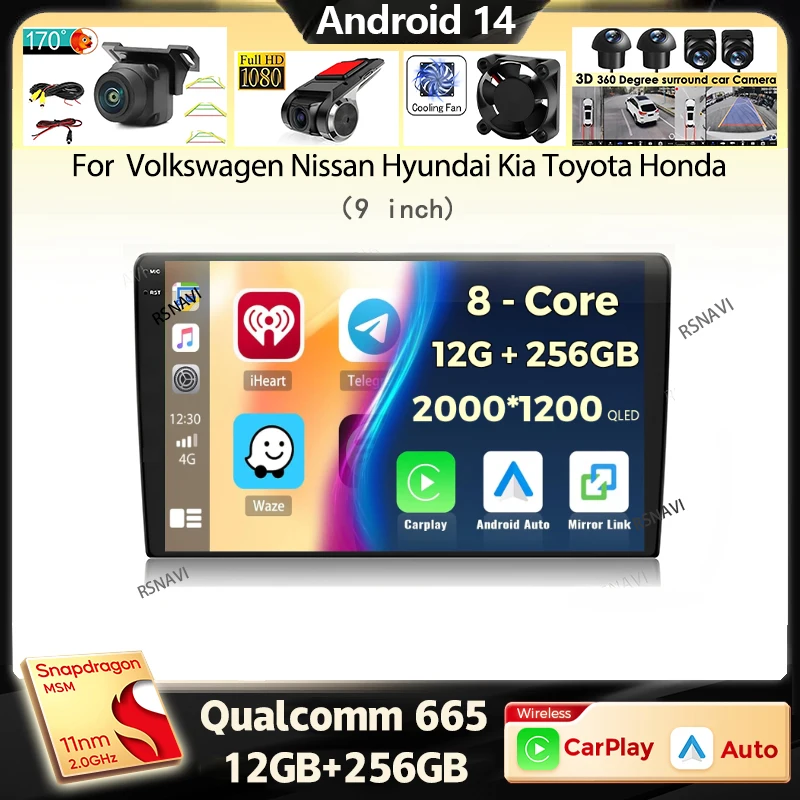 Android 14 Carplay Auto Car Radio For 9 inch Volkswagen Nissan Hyundai Kia Toyota Honda GPS Multimedia Player video WIFI+4G DSP
Android 14 Carplay Auto Car Radio For 9 inch Volkswagen Nissan Hyundai Kia Toyota Honda GPS Multimedia Player video WIFI+4G DSP