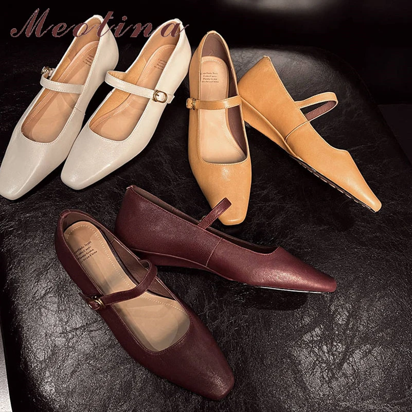 Meotina Women Genuine Leather Mary Janes Flats Square Toe Buckle Sheepskin Glove Shoes Ladies Fashion Shoes Spring Autumn Beige
Meotina Women Genuine Leather Mary Janes Flats Square Toe Buckle Sheepskin Glove Shoes Ladies Fashion Shoes Spring Autumn Beige