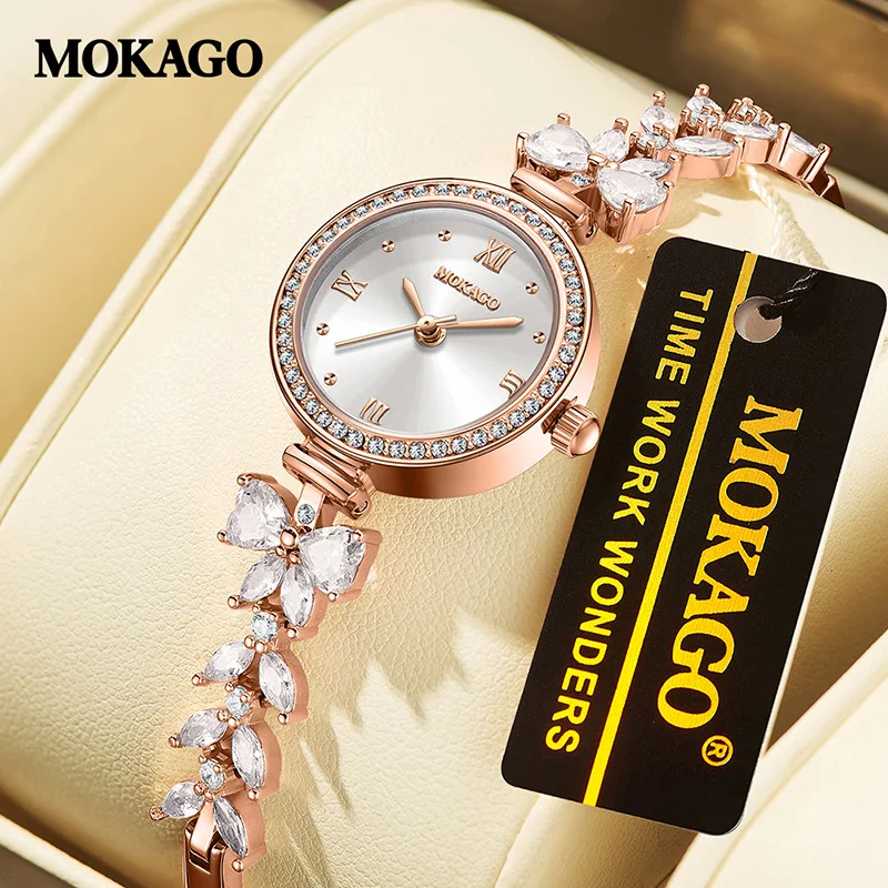 MOKAGOM8140 Women's Light Luxury Butterfly Stone English Watch Copper Jewelry Butterfly Bracelet with Diamond Sun Pattern Dial
MOKAGOM8140 Women's Light Luxury Butterfly Stone English Watch Copper Jewelry Butterfly Bracelet with Diamond Sun Pattern Dial