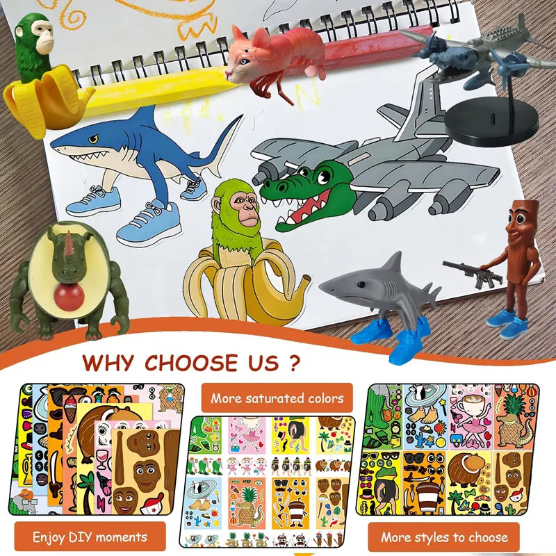 Italian Brainrot StickersToys Set 8/16 Sheets Tung Sahur Puzzle Stickers Make-a-Face Funny Assemble Jigsaw Kids Educational Toys
Italian Brainrot StickersToys Set 8/16 Sheets Tung Sahur Puzzle Stickers Make-a-Face Funny Assemble Jigsaw Kids Educational Toys