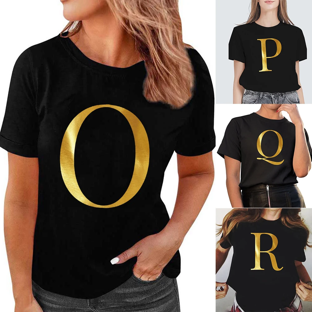 Women's T-shirt Casual Slim Round Neck Black initial name Printed Basic Soft Classic Breathable Comfortable Youth Women Top Tees
Women's T-shirt Casual Slim Round Neck Black initial name Printed Basic Soft Classic Breathable Comfortable Youth Women Top Tees