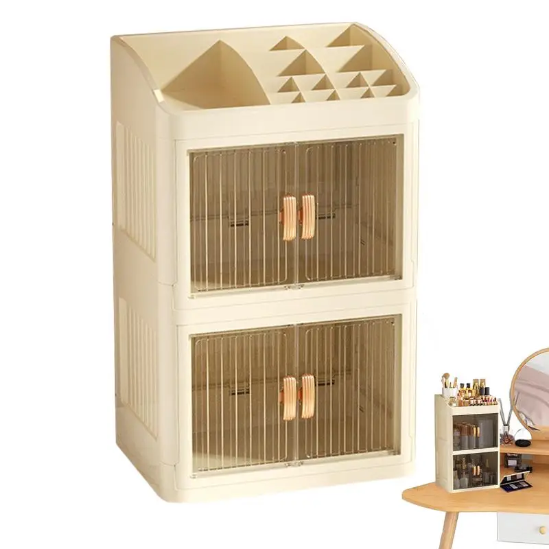 Makeup Box Organizer Skin Care Display Case With 3-layer Cosmetic Supplies Display Large Capacity For Desktop Dresser Bathroom
Makeup Box Organizer Skin Care Display Case With 3-layer Cosmetic Supplies Display Large Capacity For Desktop Dresser Bathroom