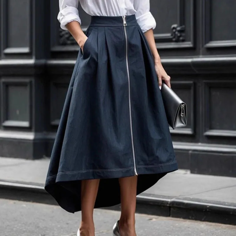 Trendy Woman Clothes 2025 Summer Party High Waist Irregular Skirt Sexy Zip Loose Hem Long Skirts Spring Pure Pocket Office Skirt
Trendy Woman Clothes 2025 Summer Party High Waist Irregular Skirt Sexy Zip Loose Hem Long Skirts Spring Pure Pocket Office Skirt