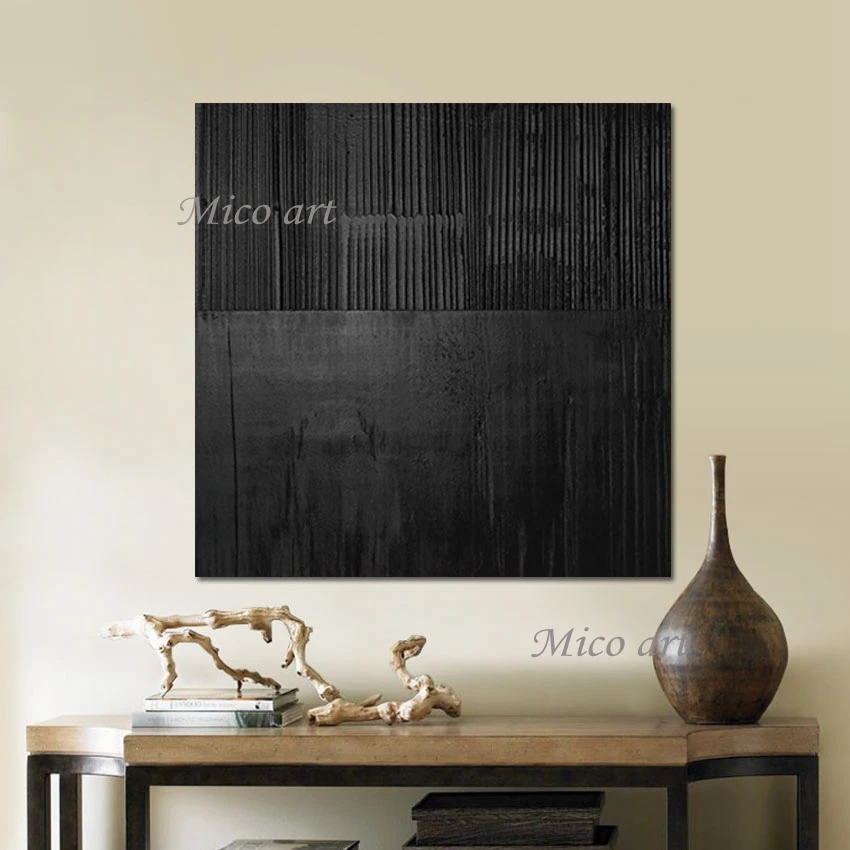 Pure Handmade Black Color Thick Acrylic Texture Abstract Knife Paintings Art Canvas Wall Picture Home Good Decorative Unframed
Pure Handmade Black Color Thick Acrylic Texture Abstract Knife Paintings Art Canvas Wall Picture Home Good Decorative Unframed