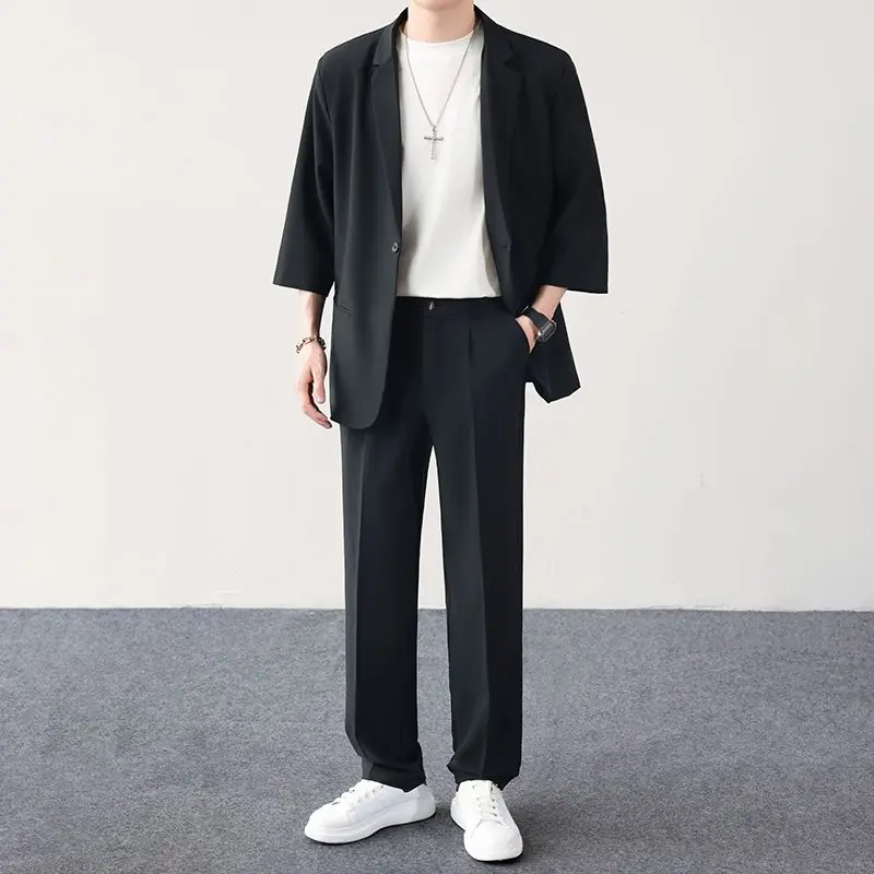 Men's Short Sleeve Suit Jacket Casual Lightweight Spring Fashion Urban Style Polyester Fiber Thinened Processed Elegant Trendy
Men's Short Sleeve Suit Jacket Casual Lightweight Spring Fashion Urban Style Polyester Fiber Thinened Processed Elegant Trendy
