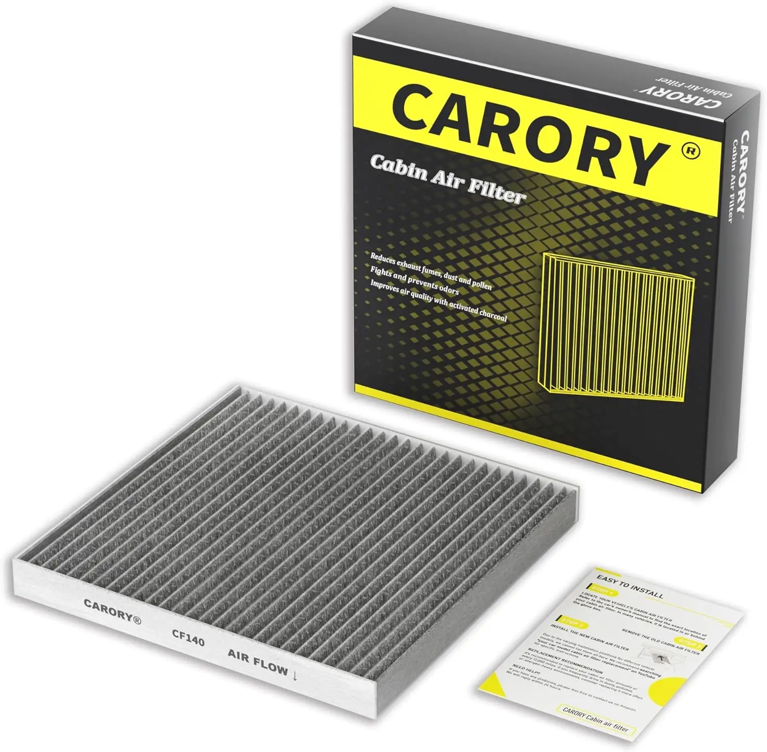 Cabin Air Filter w/Activated Carbon for Mitsubishi Outlander 2007-2024, Outlander Sport 2015-2025, Nissan Altima 2002-2006
Cabin Air Filter w/Activated Carbon for Mitsubishi Outlander 2007-2024, Outlander Sport 2015-2025, Nissan Altima 2002-2006