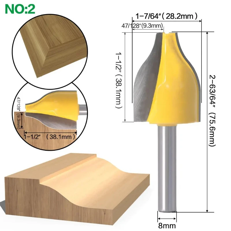 1PC 8MM Shank Milling Cutter Wood Carving Raised Panel Vertical Router Bit Medium Ogee Woodworking Milling Cutter Wood Tools
1PC 8MM Shank Milling Cutter Wood Carving Raised Panel Vertical Router Bit Medium Ogee Woodworking Milling Cutter Wood Tools