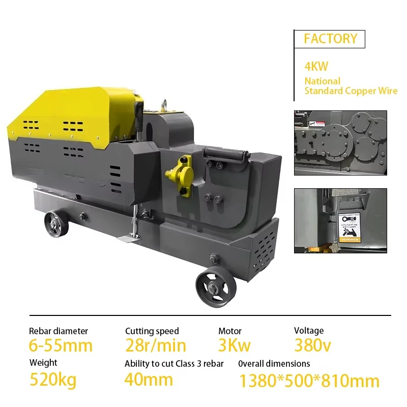 High Quality Rebar Cutting Machine - Factory Price 380V, 3kW Steel Bar Cutter
High Quality Rebar Cutting Machine - Factory Price 380V, 3kW Steel Bar Cutter