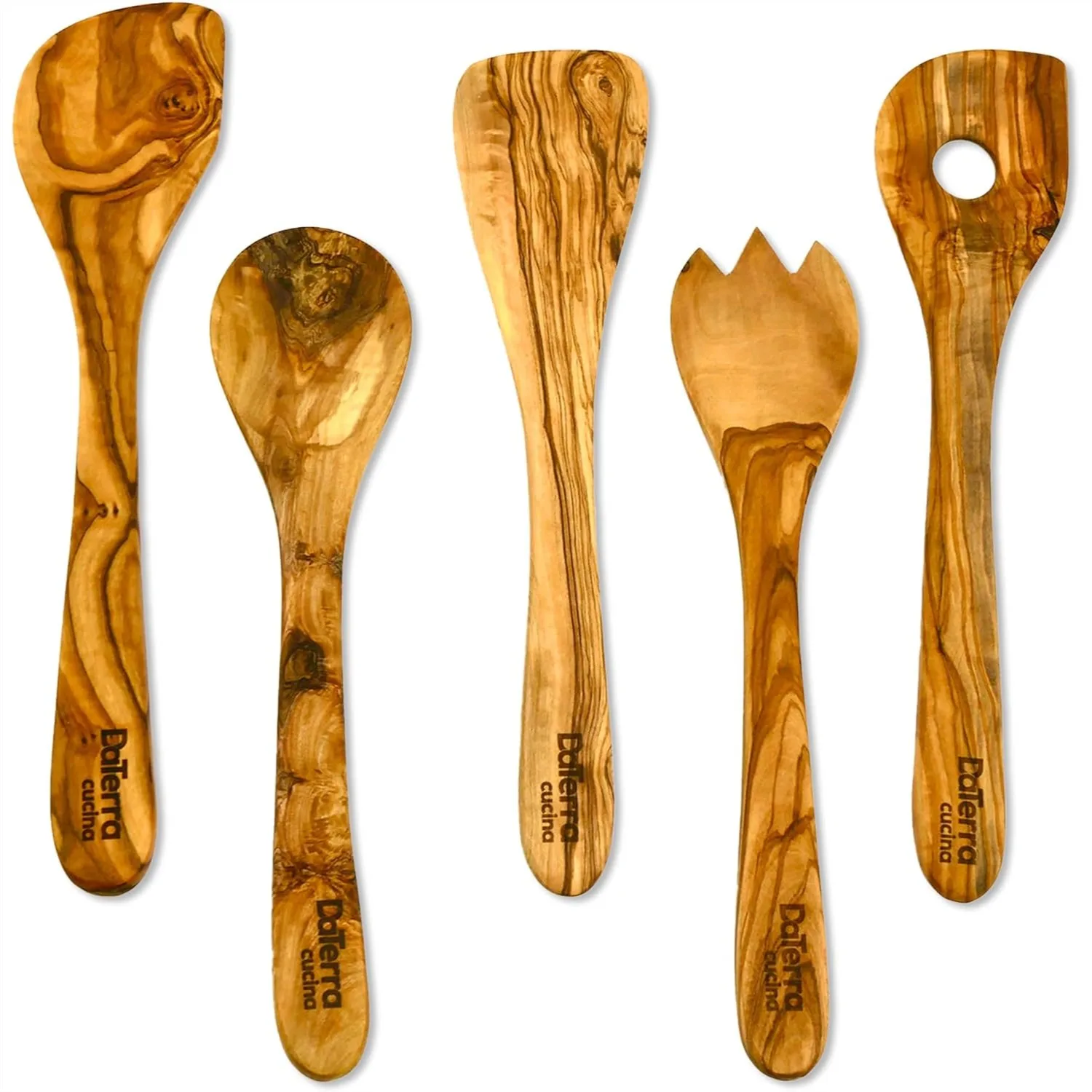 5-Piece Olive Wood Cooking Utensils Set, 12-Inch Wooden Spoons and Spatulas for Nonstick Cookware, Handcrafted Kitchen Tools
5-Piece Olive Wood Cooking Utensils Set, 12-Inch Wooden Spoons and Spatulas for Nonstick Cookware, Handcrafted Kitchen Tools