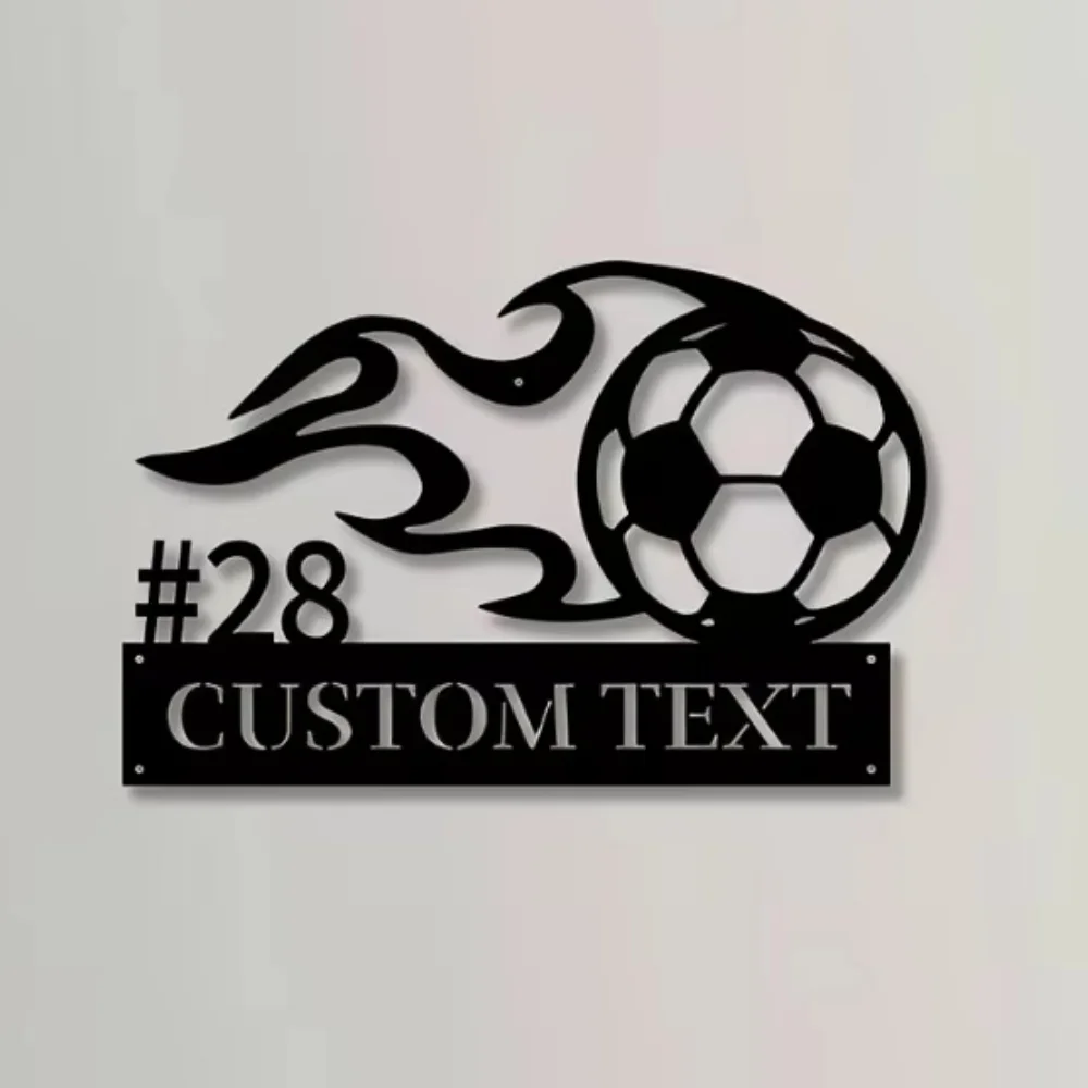 High - End Handmade Metal Plaque. Soccer Ball Design, Personalize Details. Ideal for Outdoor Soccer Rooms.
High - End Handmade Metal Plaque. Soccer Ball Design, Personalize Details. Ideal for Outdoor Soccer Rooms.