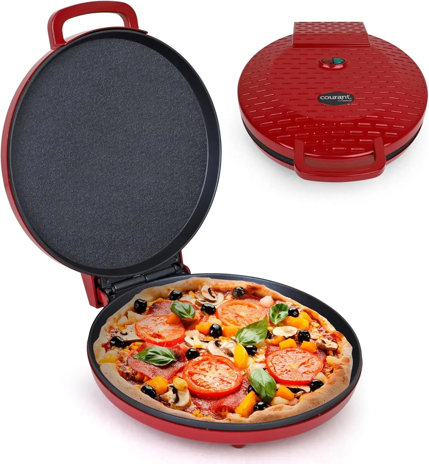 Pizza Maker 12 inch Pizzas Machine, Newly improved Cool-touch Handle Non-Stick plates Pizza oven & CalzoneMaker, Electric
Pizza Maker 12 inch Pizzas Machine, Newly improved Cool-touch Handle Non-Stick plates Pizza oven & CalzoneMaker, Electric
