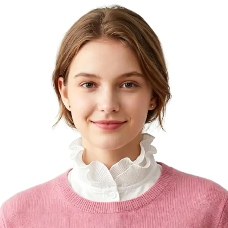 Oweisong Women Fake Collar and Cuffs Set Detachable Ruffled Dickey Collar Half Shirt Collar Inserts for Sweater Dress Blouse
Oweisong Women Fake Collar and Cuffs Set Detachable Ruffled Dickey Collar Half Shirt Collar Inserts for Sweater Dress Blouse