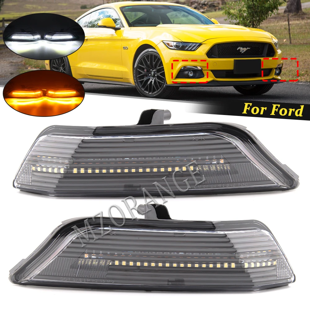 For Ford Mustang 2015 2016 2017 Car LED Front Turn Signal Light with White DRL and dynamic yellow turn light with Flowing
For Ford Mustang 2015 2016 2017 Car LED Front Turn Signal Light with White DRL and dynamic yellow turn light with Flowing