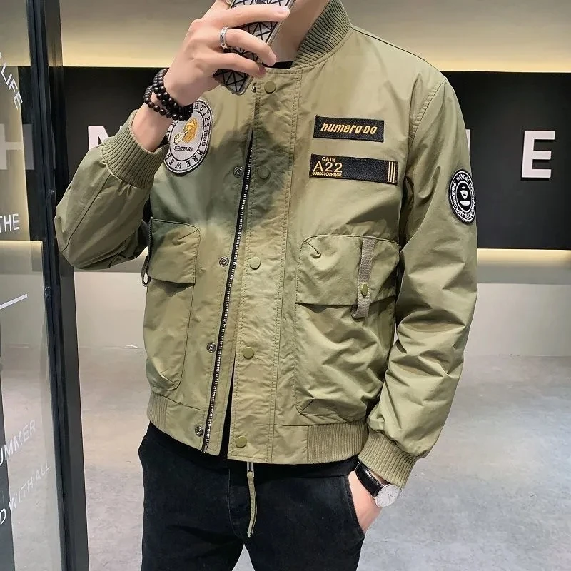 Sports Jackets For Men New Spring Autumn Korean Baseball Collar Long Sleeves Tops Chaqueta Hombre Casual Military Coat
Sports Jackets For Men New Spring Autumn Korean Baseball Collar Long Sleeves Tops Chaqueta Hombre Casual Military Coat