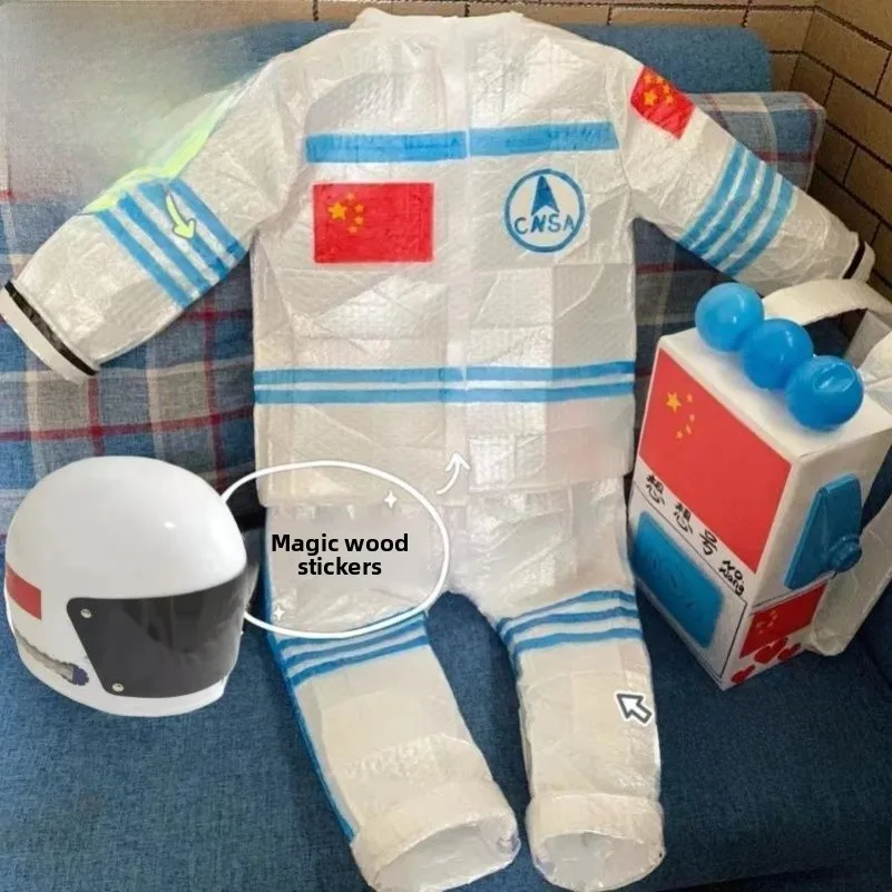 Handmade Space Suit Astronaut Performance Costume Eco-friendly Plastic Bubble Bag Children's Fashion Show Outfit Cotton Material
Handmade Space Suit Astronaut Performance Costume Eco-friendly Plastic Bubble Bag Children's Fashion Show Outfit Cotton Material