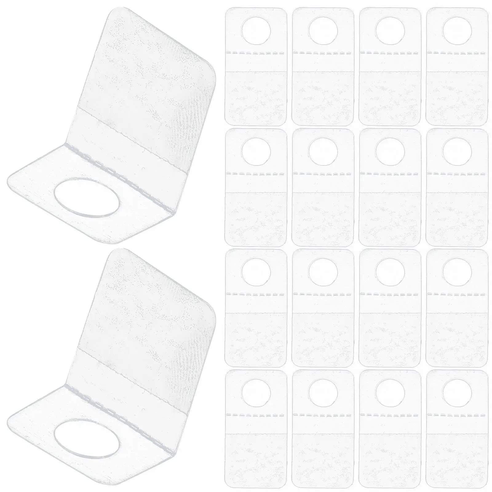 100pcs Round Hole Self Adhesive Transparent Display Hooks PVC Hanging Tabs Retail Pegboard Hangers Clear Sticky Tags Sticker
100pcs Round Hole Self Adhesive Transparent Display Hooks PVC Hanging Tabs Retail Pegboard Hangers Clear Sticky Tags Sticker