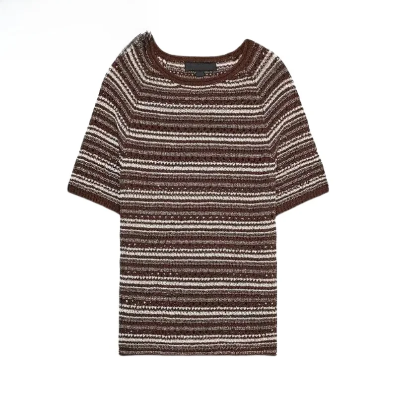 Summer New Women's Simple Match Stripe Knitted Hollow ort round Ne T-irt Top Versatile Commute Sle Loose Fit ort Sl...
Summer New Women's Simple Match Stripe Knitted Hollow ort round Ne T-irt Top Versatile Commute Sle Loose Fit ort Sl...