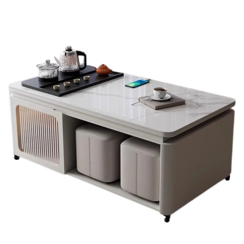 Modern rock slab multi-functional kung fu solid wood tea table movable coffee table with tea table integrated dining
Modern rock slab multi-functional kung fu solid wood tea table movable coffee table with tea table integrated dining