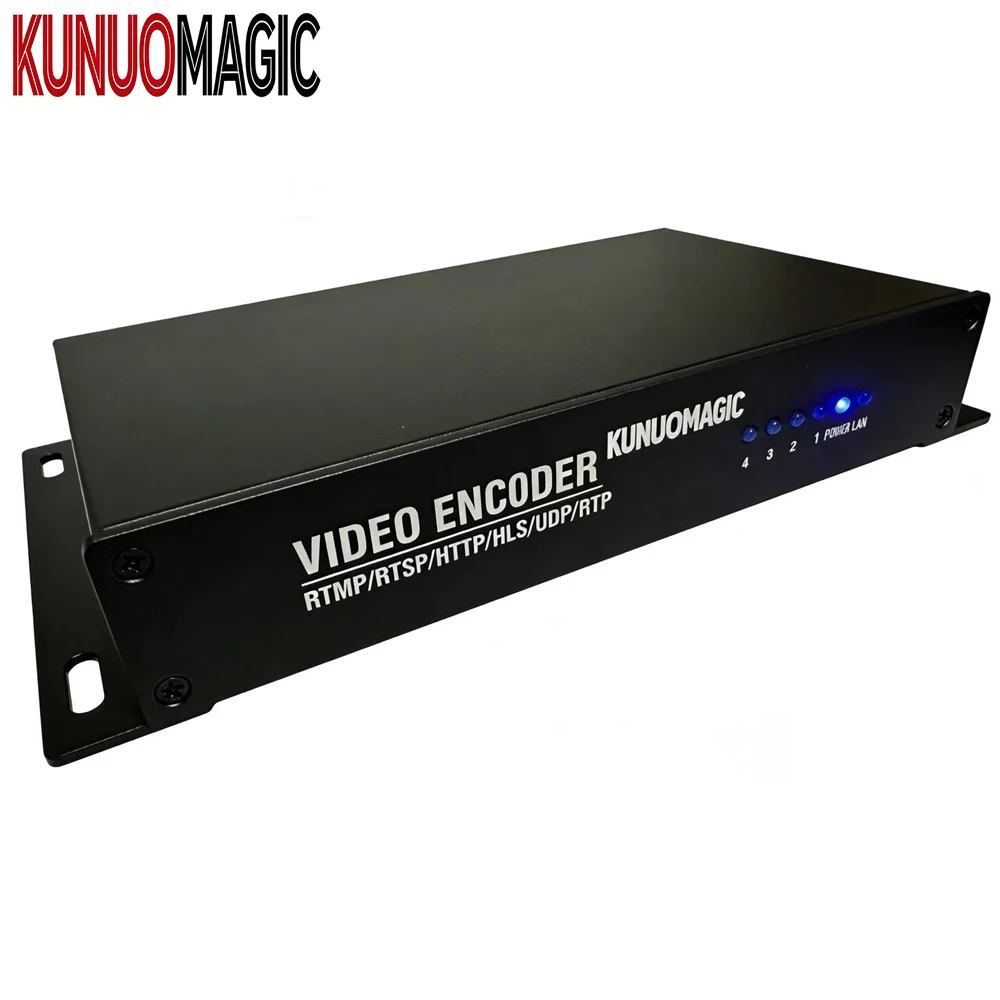 KUNUOMAGIC 4-Port for to Live Platform Encoder with 1080P RTSP/RTMP/HLS/SRT up to 60Hz
KUNUOMAGIC 4-Port for to Live Platform Encoder with 1080P RTSP/RTMP/HLS/SRT up to 60Hz