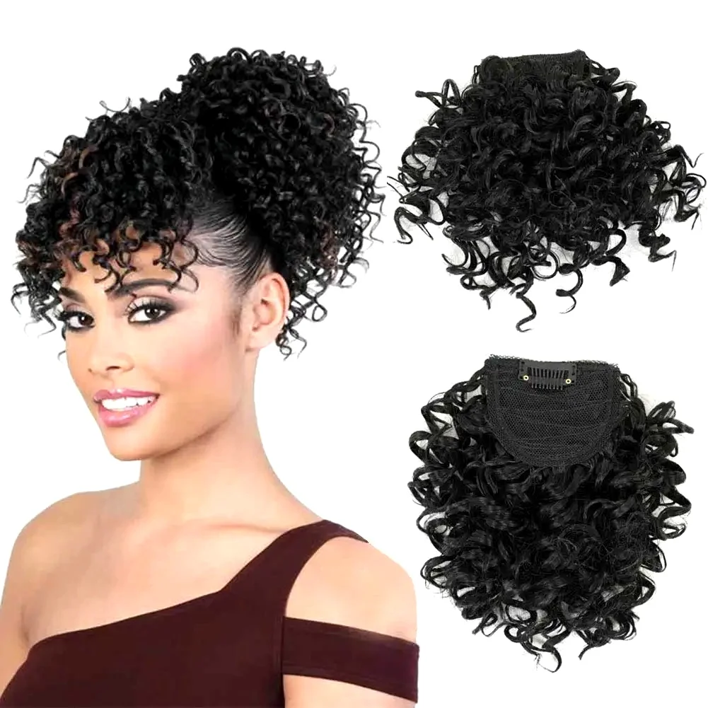 G&T Synthetic Wig Curly Bangs for Black Women Short Afro Kinky Curly Bangs Clip in Bangs (1B, Single Bangs) Daily Use
G&T Synthetic Wig Curly Bangs for Black Women Short Afro Kinky Curly Bangs Clip in Bangs (1B, Single Bangs) Daily Use