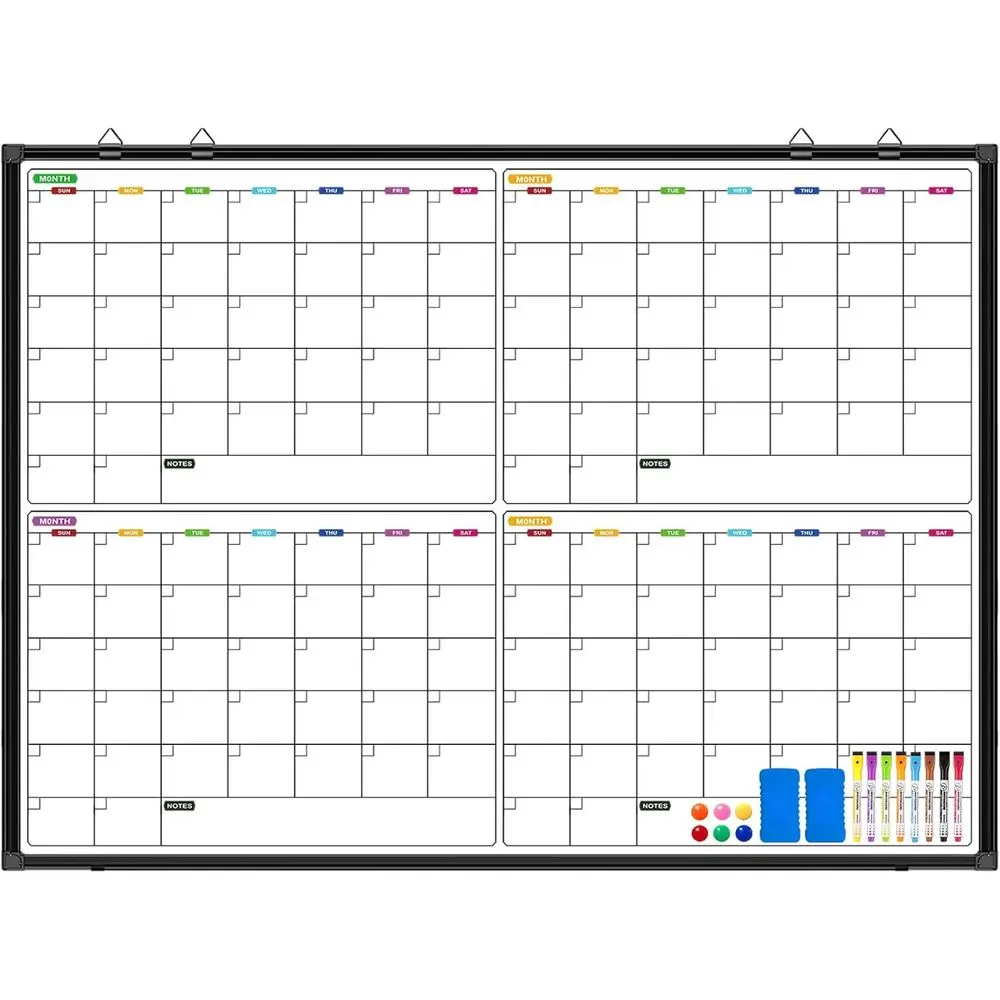 48 x 36 Magnetic 4-Month Dry Erase Calendar Wall, Ideal for Home School and Office Organization
48 x 36 Magnetic 4-Month Dry Erase Calendar Wall, Ideal for Home School and Office Organization