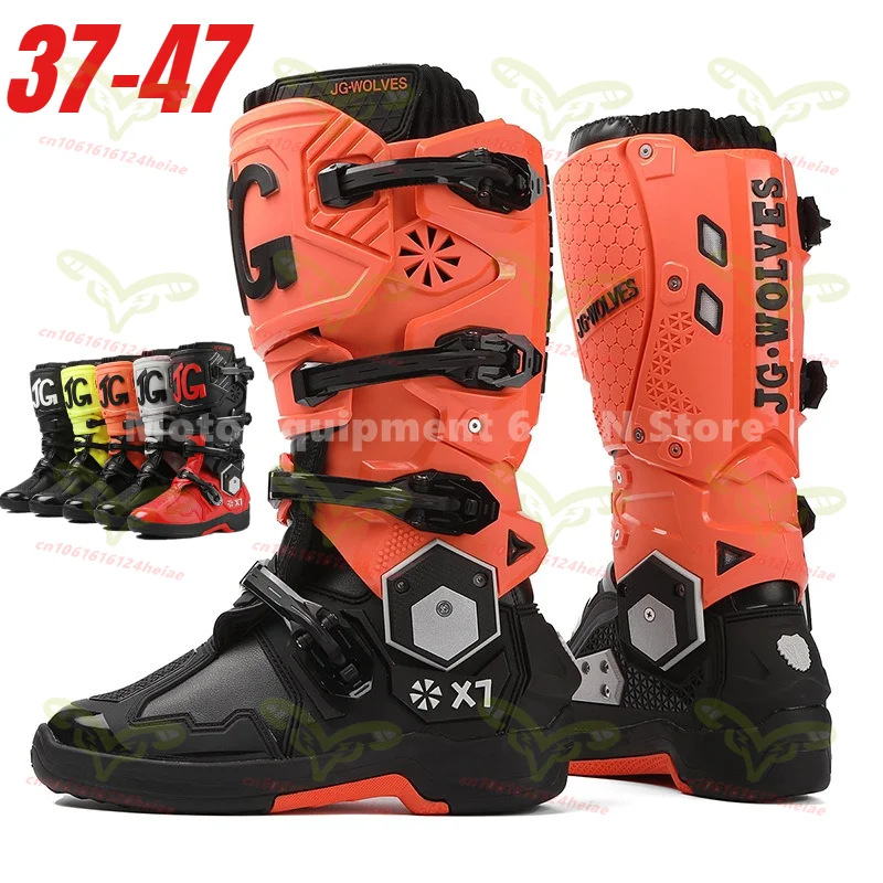 JG WOLVES Motocross Boots Botas Racing Safe Riding Waterproof Anti Fall Wear-resistant Motorcycle Boots Professional
JG WOLVES Motocross Boots Botas Racing Safe Riding Waterproof Anti Fall Wear-resistant Motorcycle Boots Professional