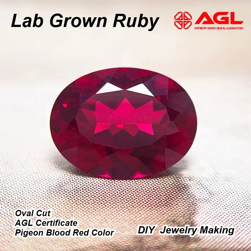 Lab Grown Ruby Oval Cut Pigeon Blood Red Color High-quality DIY Charms Jewelry Making Main Materials Selectable AGL Certificate
Lab Grown Ruby Oval Cut Pigeon Blood Red Color High-quality DIY Charms Jewelry Making Main Materials Selectable AGL Certificate