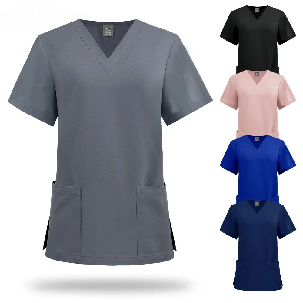Dentistry Surgical Uniform Pet Grooming Nurse T-shirt Women Dental Hospital Nurse Workwear Medical Scrub Tops Vet Medical Blouse
Dentistry Surgical Uniform Pet Grooming Nurse T-shirt Women Dental Hospital Nurse Workwear Medical Scrub Tops Vet Medical Blouse