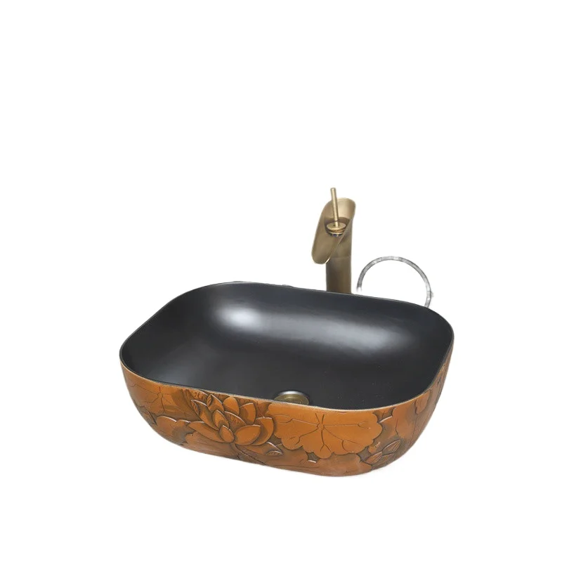 New Chinese ceramic table basin household wash washbasin balcony wash basin bathroom single retro basin
New Chinese ceramic table basin household wash washbasin balcony wash basin bathroom single retro basin