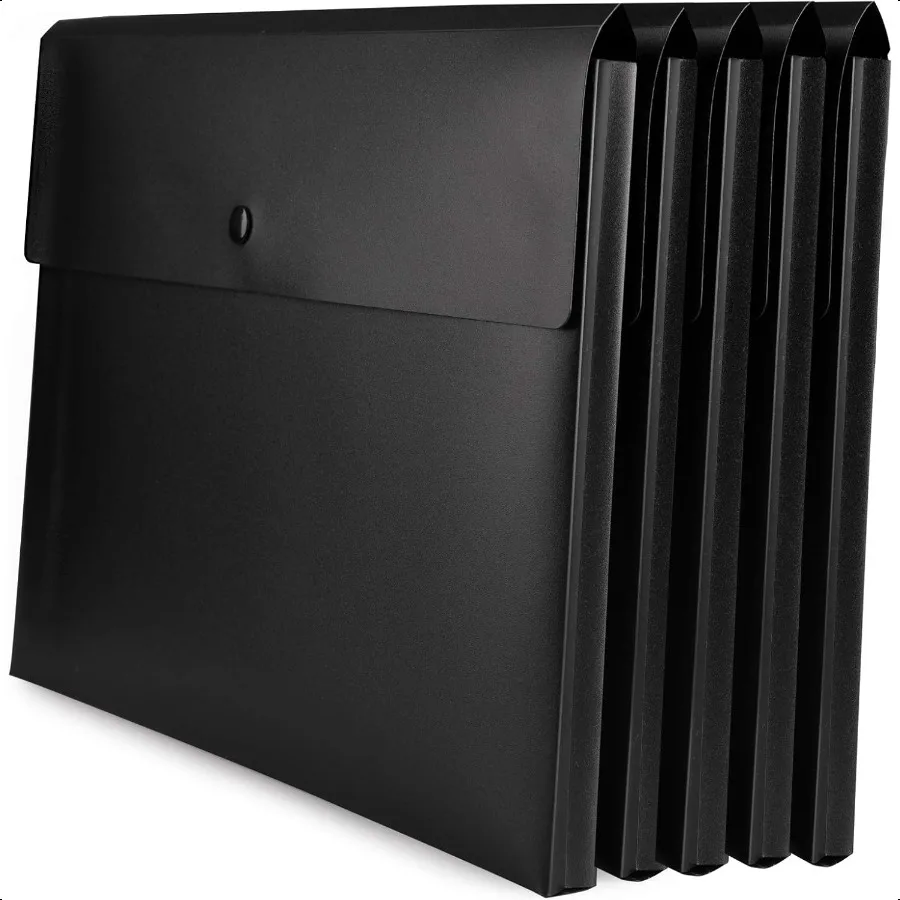 Expanding Poly File Jacket Filing Envelope File Folder Pockets Document Holder Organizer A4 Letter Size with Snap Button Black
Expanding Poly File Jacket Filing Envelope File Folder Pockets Document Holder Organizer A4 Letter Size with Snap Button Black