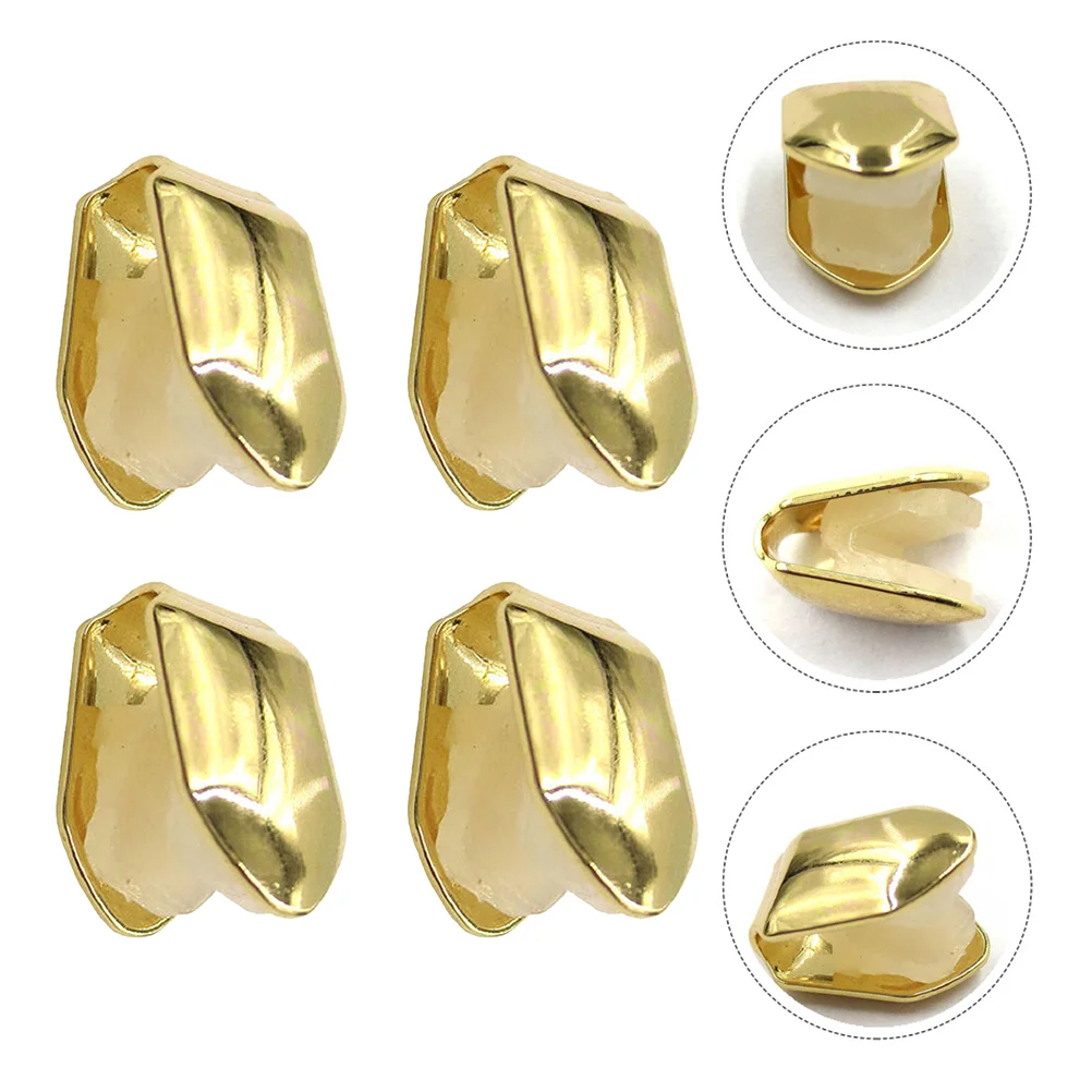 4 Pcs Gold Braces Hip Hop Teeth Jewelry Rapper Hip-hop Style Grill Golden Plated Caps Gilded
4 Pcs Gold Braces Hip Hop Teeth Jewelry Rapper Hip-hop Style Grill Golden Plated Caps Gilded