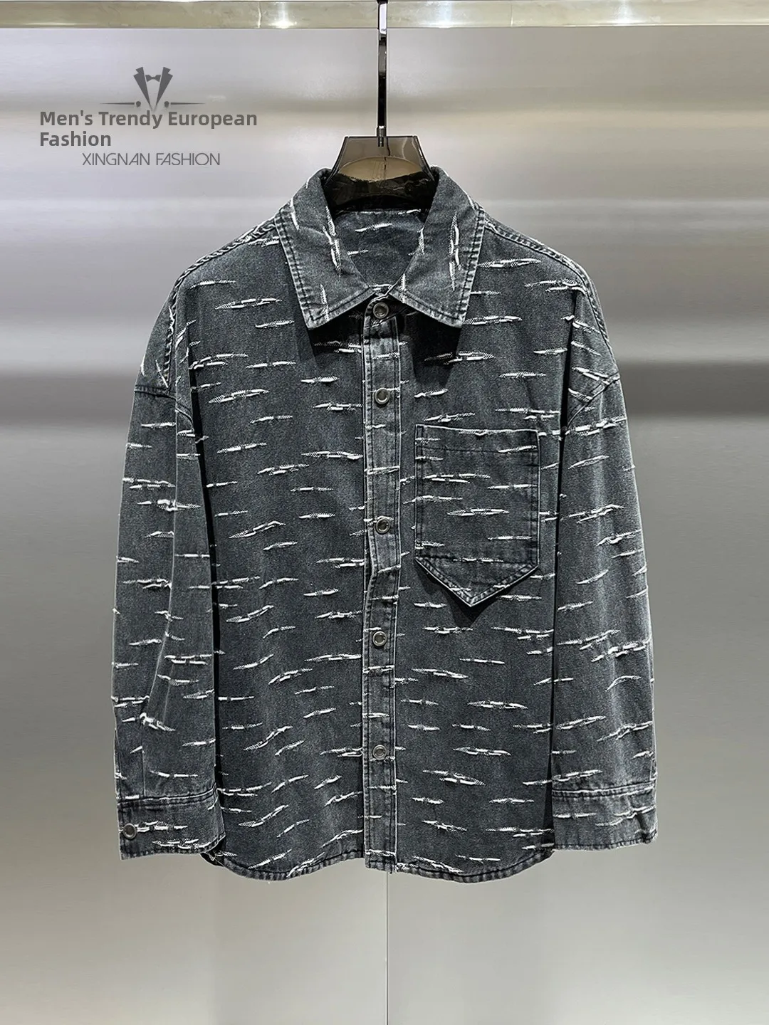 Retro Sle Men's Denim Jaet Loose Fit Distred Waed Design Turn-down Collar Casual Spring Outerwear Cotton Polyester B...
Retro Sle Men's Denim Jaet Loose Fit Distred Waed Design Turn-down Collar Casual Spring Outerwear Cotton Polyester B...