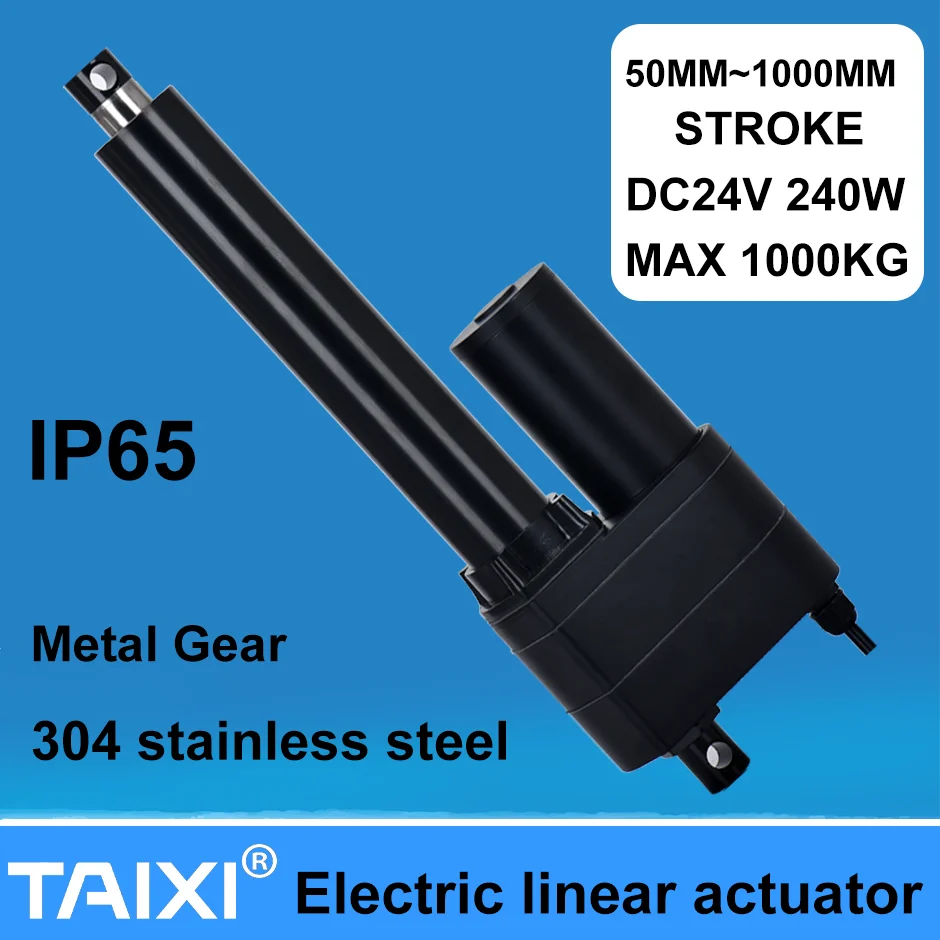 24V Motor Electric Linear Actuator 10000N Push 1000kg 100mm 200mm 300mm Stroke Drive Stainless Steel Pipe IP65 Waterproof
24V Motor Electric Linear Actuator 10000N Push 1000kg 100mm 200mm 300mm Stroke Drive Stainless Steel Pipe IP65 Waterproof