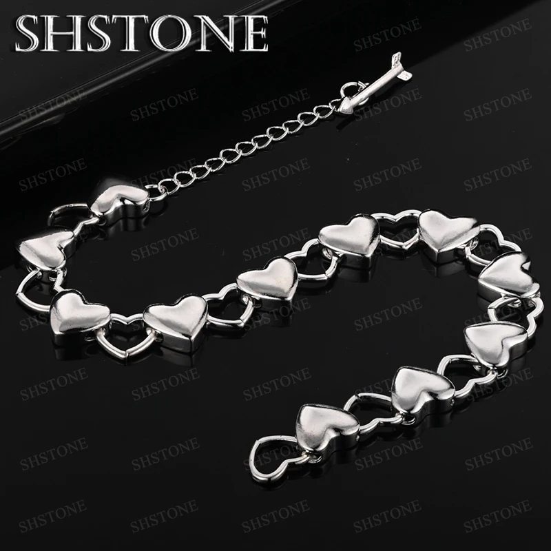 Fashion Accessories 925 Sterling Silver Heart Bracelet For Men Women Sweet Wedding Party Valentine's Day Silver Hand Chain Gift
Fashion Accessories 925 Sterling Silver Heart Bracelet For Men Women Sweet Wedding Party Valentine's Day Silver Hand Chain Gift