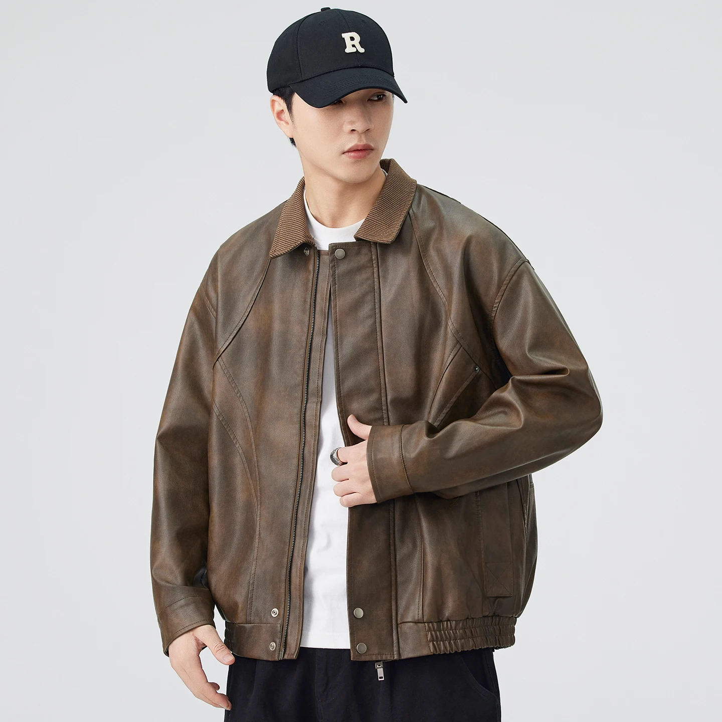 Autumn Leather Jacket Men Fashion Vintage Loose Casual Leather Motorcycle Jacket Women Streetwear Cargo Coat Outerwear
Autumn Leather Jacket Men Fashion Vintage Loose Casual Leather Motorcycle Jacket Women Streetwear Cargo Coat Outerwear
