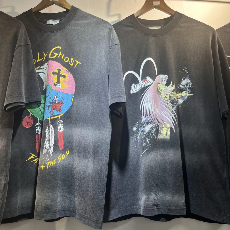 2024 Vintage Saint Print T-shirt Couple's Summer Loose High Quality Saint Hip Hop Washed Black Leisure Short Sleeve Top Tee
2024 Vintage Saint Print T-shirt Couple's Summer Loose High Quality Saint Hip Hop Washed Black Leisure Short Sleeve Top Tee
