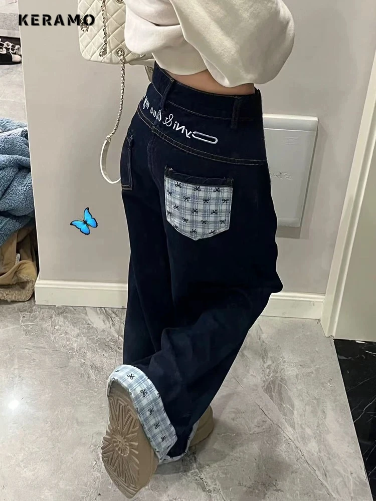 Women's Street Y2K Letter Embroidery Denim Trouser Grunge 2000s Retro High Waist Jeans Casual Eclectic Plaid Patchwork Emo Pants
Women's Street Y2K Letter Embroidery Denim Trouser Grunge 2000s Retro High Waist Jeans Casual Eclectic Plaid Patchwork Emo Pants