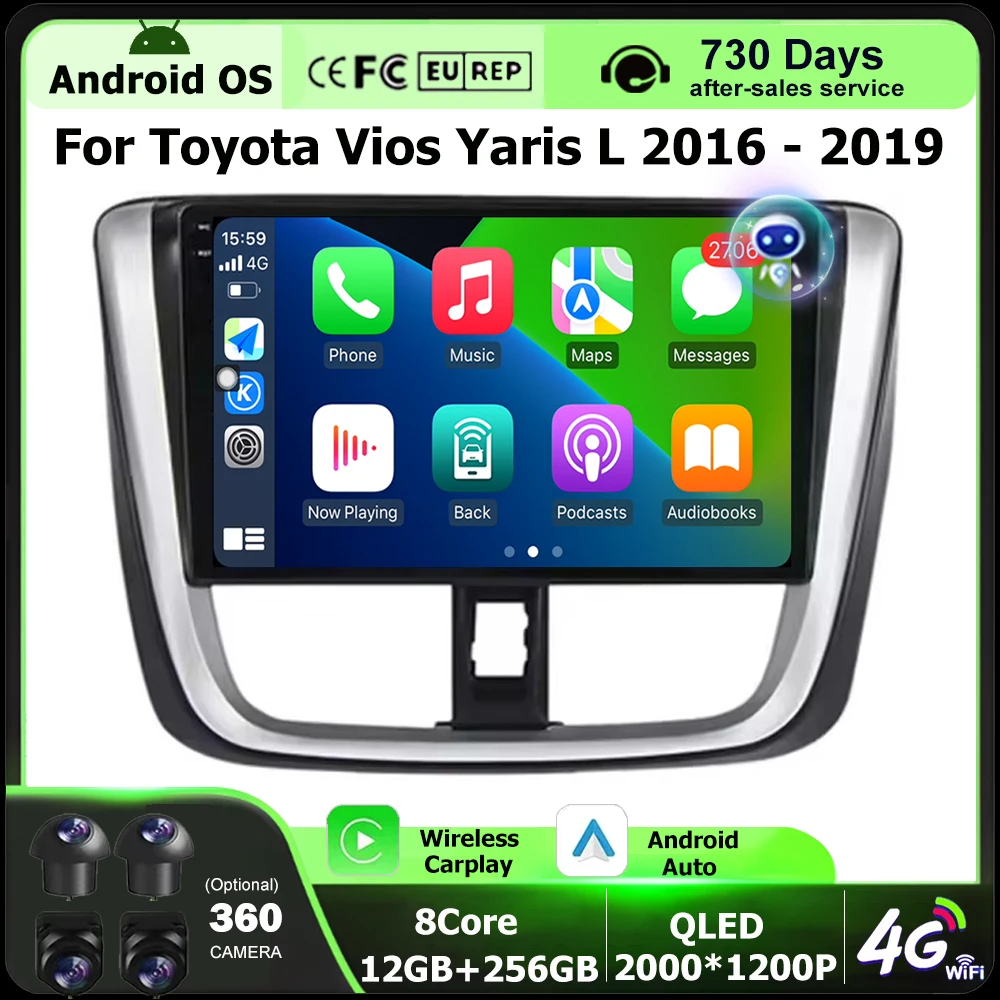 Carplay Android 16 Auto For Toyota Vios Yaris L 2016 - 2019 Car Radio Multimedia Video Player GPS Navigation BT DSP 360 Camera
Carplay Android 16 Auto For Toyota Vios Yaris L 2016 - 2019 Car Radio Multimedia Video Player GPS Navigation BT DSP 360 Camera