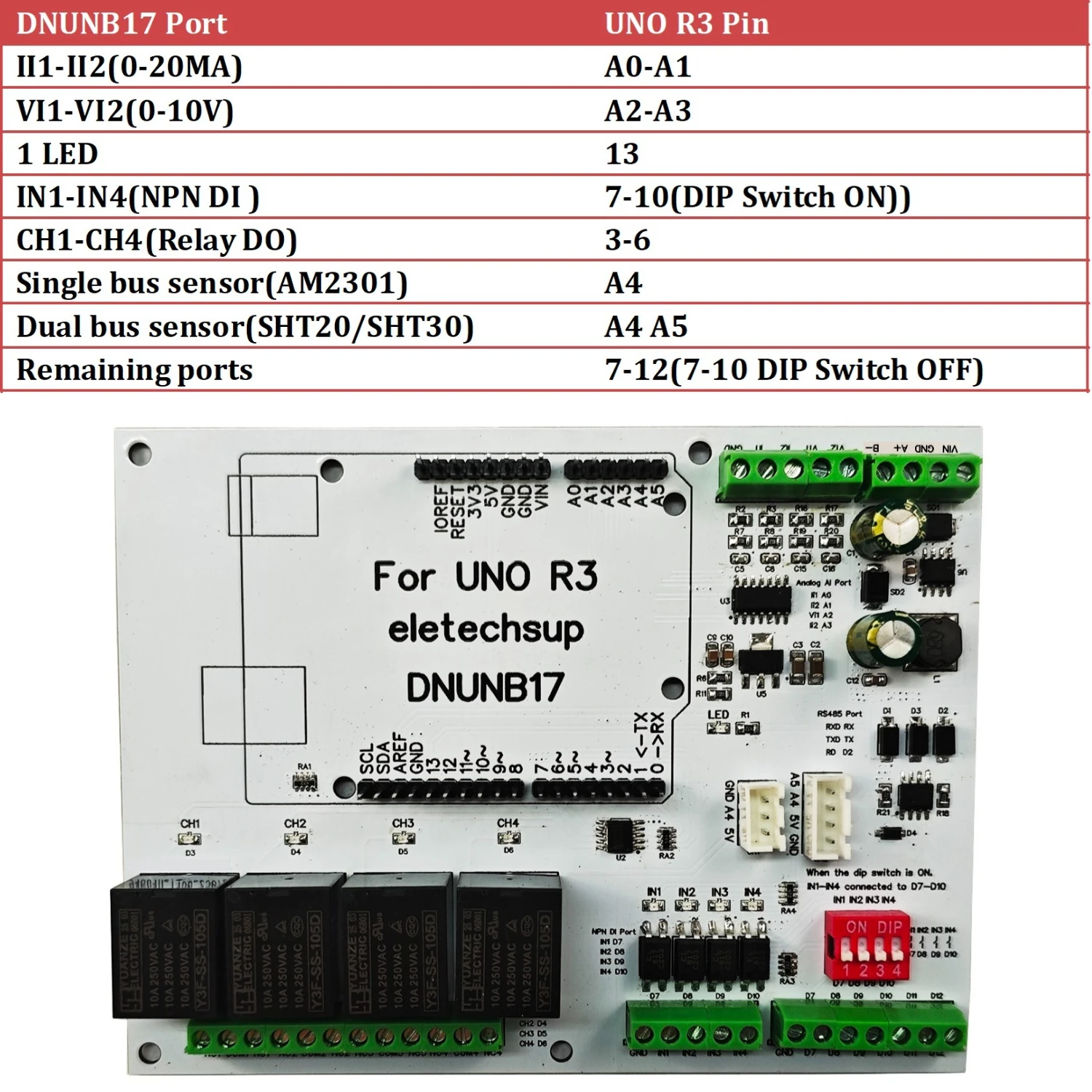 Digital Analog Temperature Humidity RS485 Relay Expansion Board for Arduino UNO R3 Simple PLC Development Module
Digital Analog Temperature Humidity RS485 Relay Expansion Board for Arduino UNO R3 Simple PLC Development Module