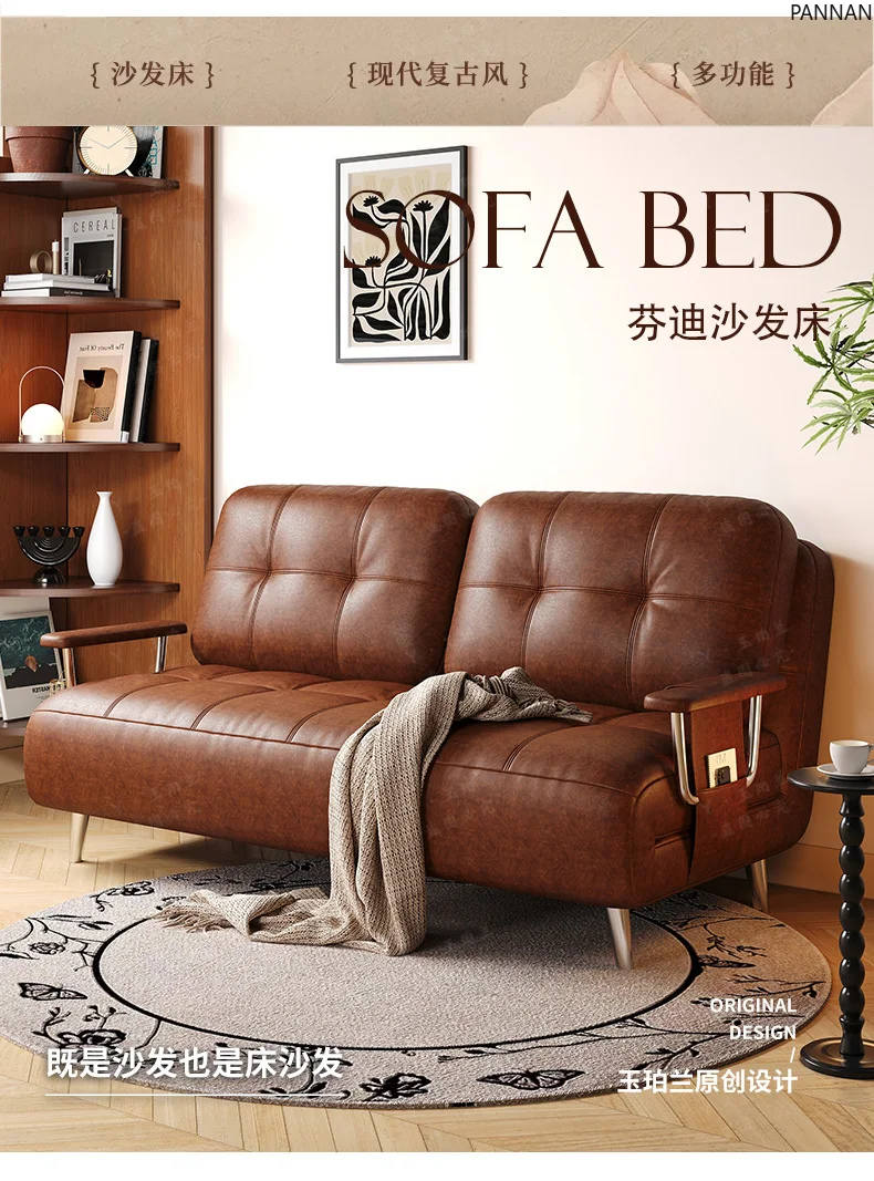 Medieval style sofa bed foldable dual-purpose retro small apartment 2025 new oil wax leather sofa bed
Medieval style sofa bed foldable dual-purpose retro small apartment 2025 new oil wax leather sofa bed