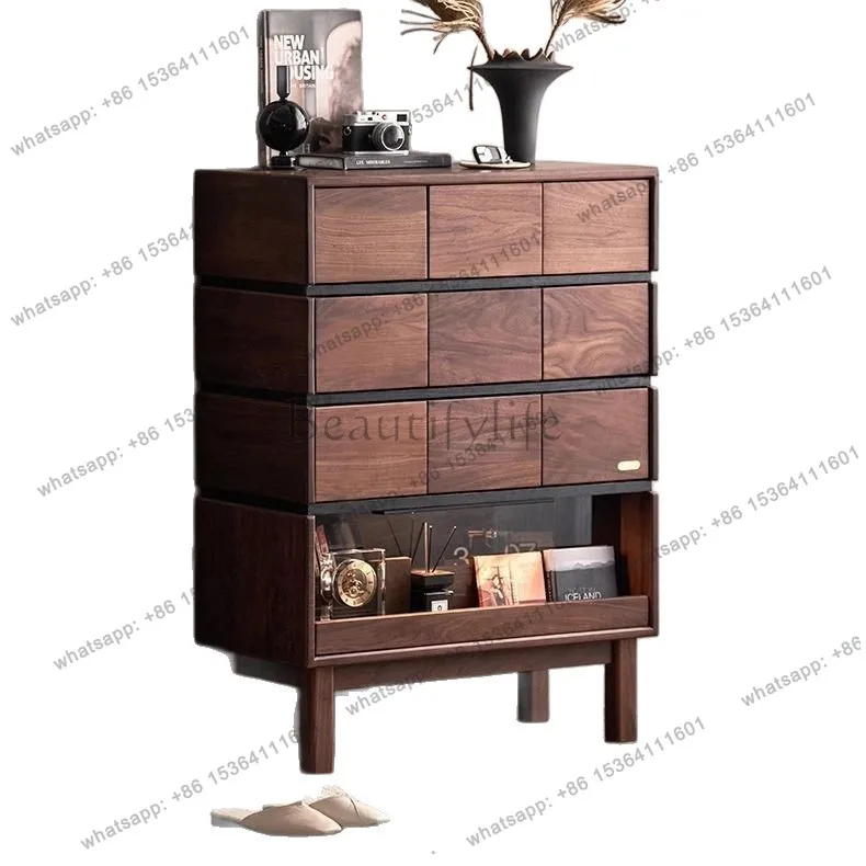 Black walnut storage chest, living room storage, TV side cabinet
Black walnut storage chest, living room storage, TV side cabinet