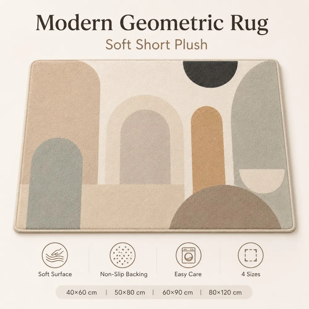ESRBSO Modern Geometric Flannel Rug Soft Short Plush Floor Mat Neutral Abstract Arch Bath Mat Door Carpet Bedroom Entryway Decor
ESRBSO Modern Geometric Flannel Rug Soft Short Plush Floor Mat Neutral Abstract Arch Bath Mat Door Carpet Bedroom Entryway Decor