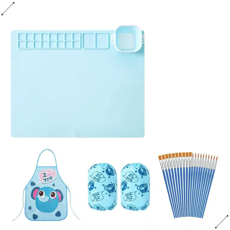 Silicone Painting Mat Kit, 20X16inch Silicone Art Mat With Detachable Cup, Silicone Mats For Crafts Blue Durable
Silicone Painting Mat Kit, 20X16inch Silicone Art Mat With Detachable Cup, Silicone Mats For Crafts Blue Durable